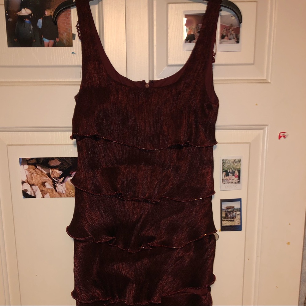 Dark Red Layered Dress